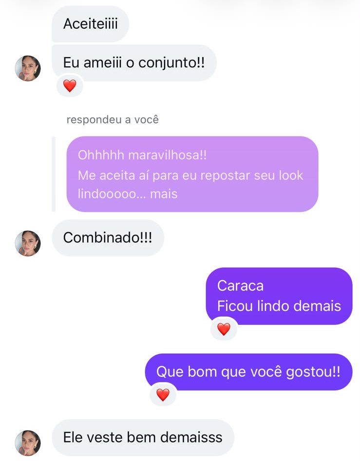 Thais: Eu ameiii o conjunto!! Ele veste bem demaisss